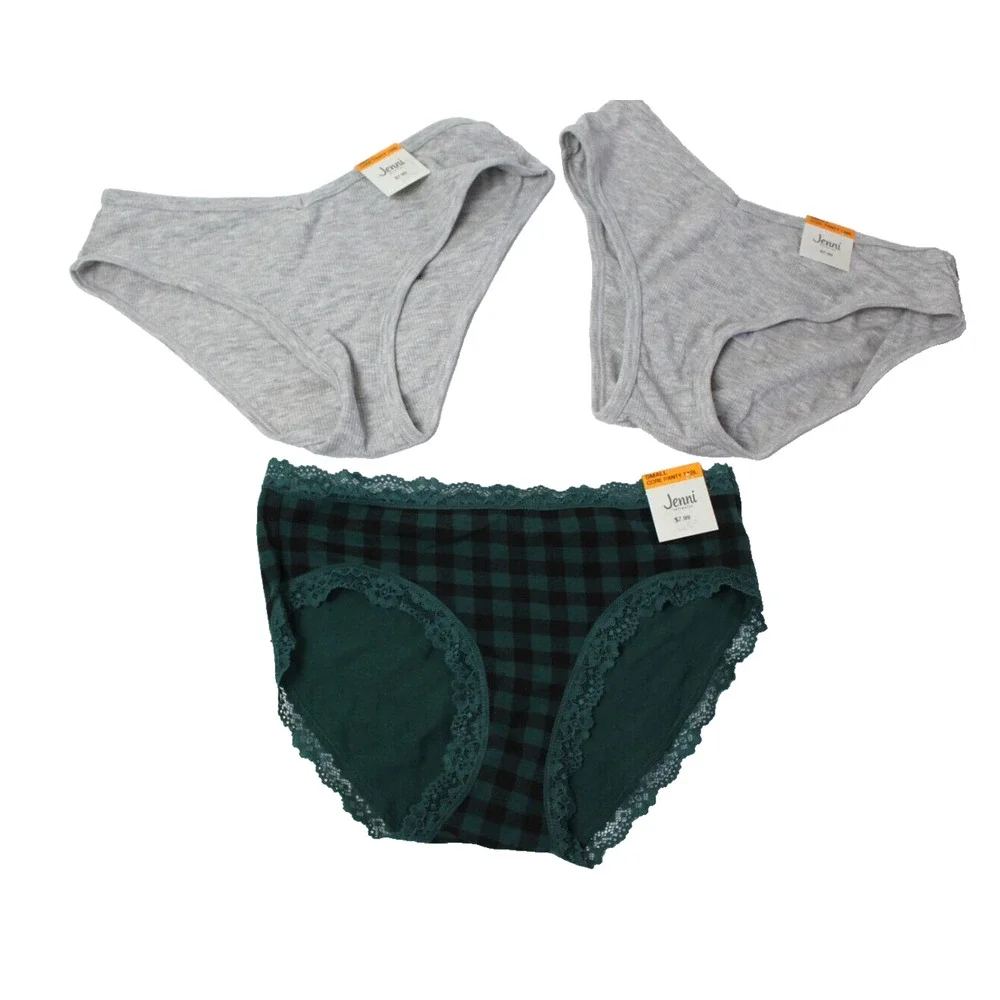 Lot Bundle of 3 Panties Hipster Underwear Womens Small Gray Green NEW - Picture 2 of 6